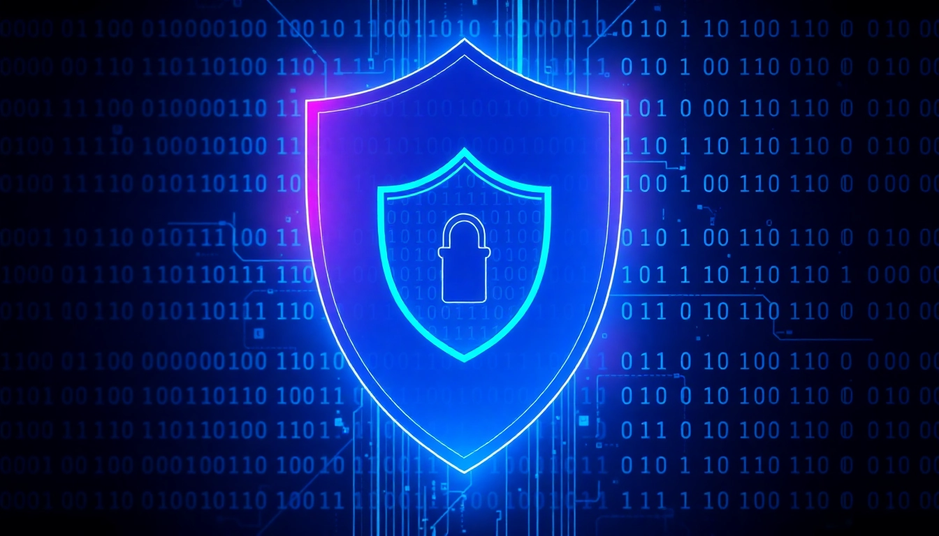 Visual highlighting https://sys32win.com/ with a digital shield representing malware protection and system security against spyware threats.