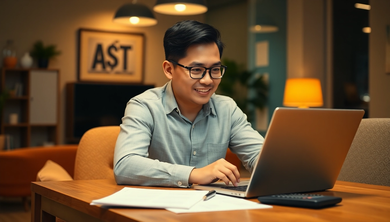 A Filipino entrepreneur analyzing a business loan proposal for small business growth, showcasing confidence and strategic planning.