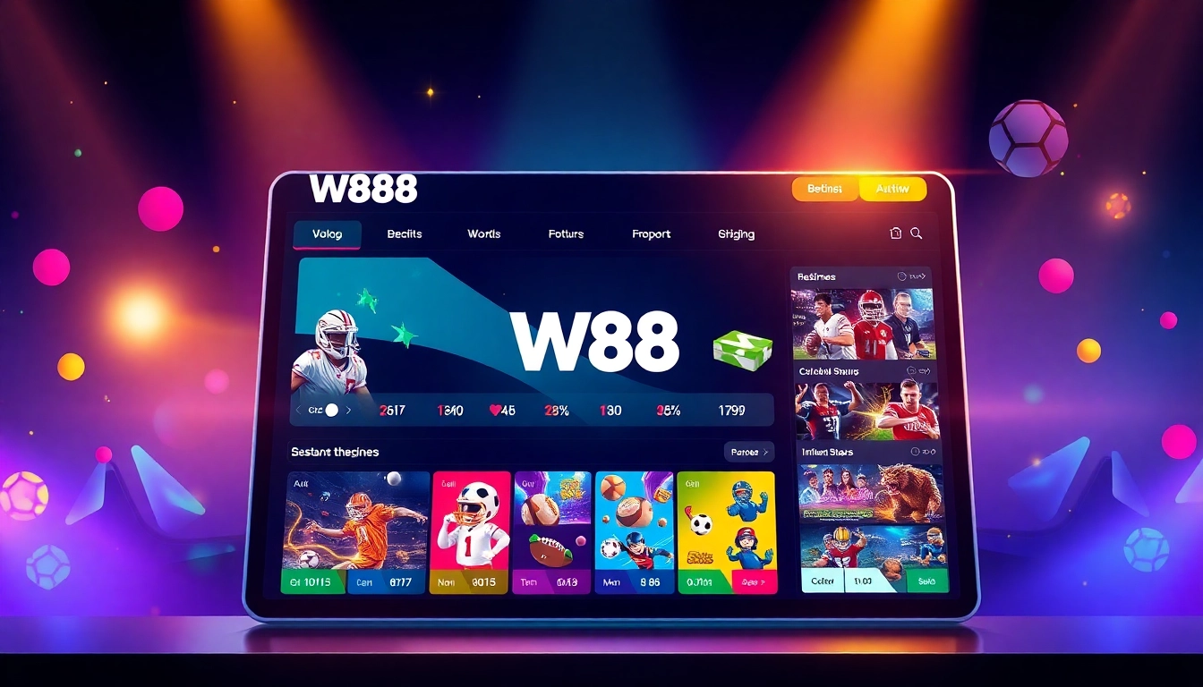 W88 online betting platform showcasing sports betting and casino games for users' engagement and entertainment.