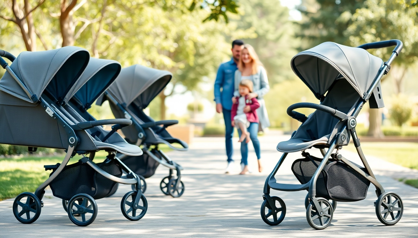 Parhaat lastenrattaat - modern stroller with durable design, comfortable for parent and child use, in outdoor park setting.