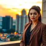 High-quality image of a poised Bangalore Escort offering graceful service in a glamorous setting, emphasizing trust and professionalism.