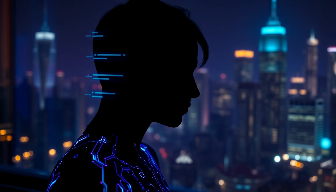 Futuristic digital scene of AI chat interface with neon colors and cyberpunk aesthetic, illustrating unfiltered AI sexting in a high-tech environment.