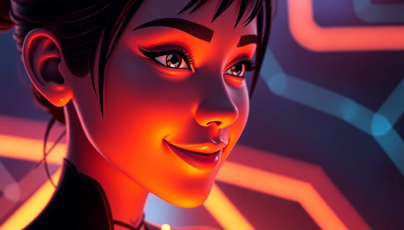 Engage with an AI girlfriend through a realistic, friendly virtual character radiating warmth and interactivity, highlighting emotional connection.