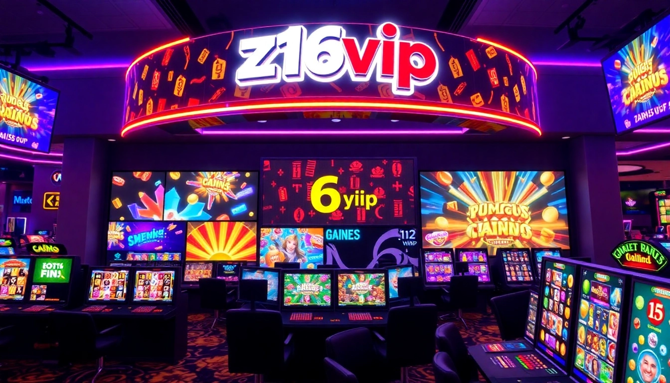 Z16vip branded online casino interface showcasing engaging gaming environment and modern design