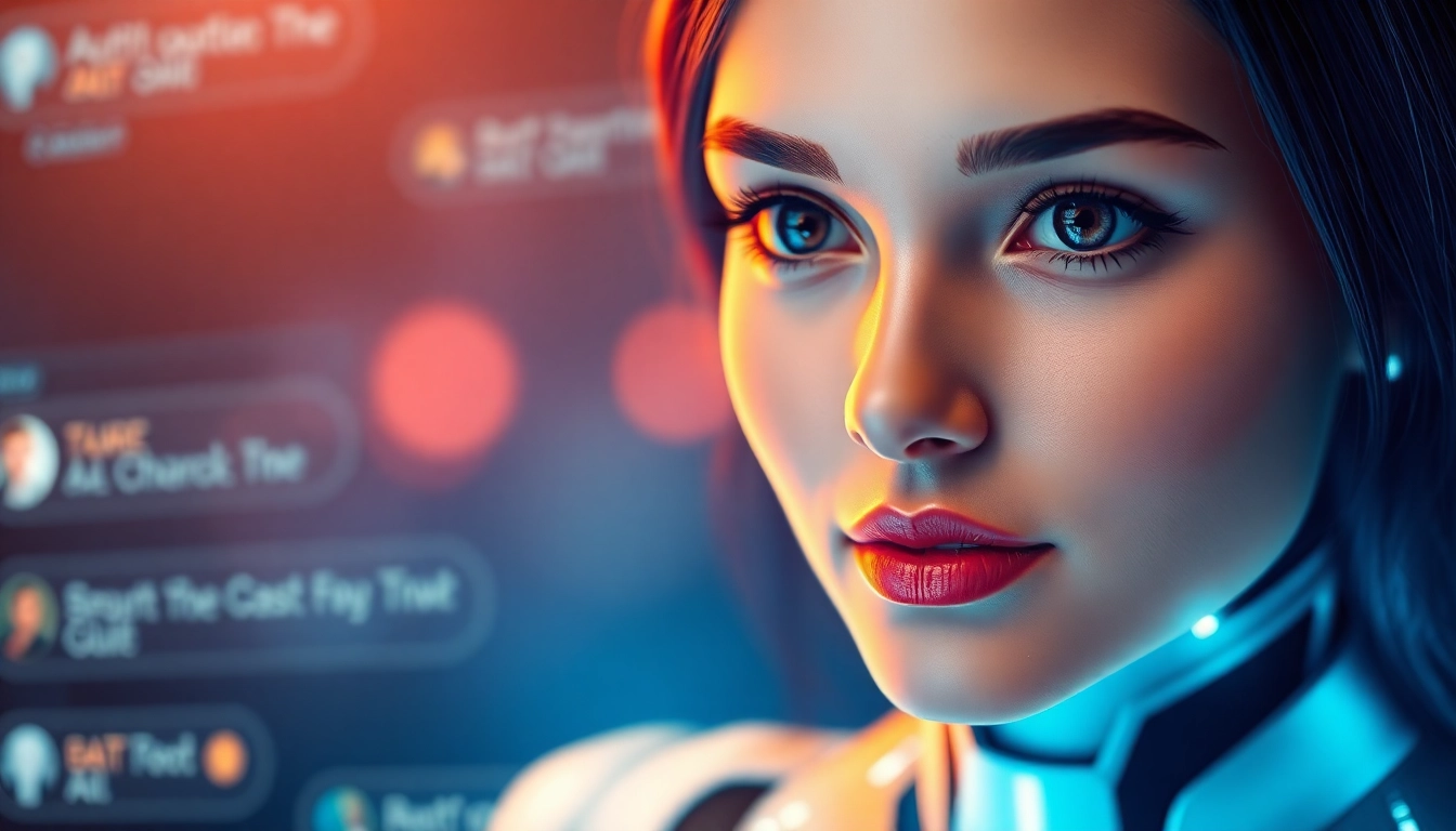 AI girlfriend engaging in a realistic, unfiltered NSFW chat with vibrant visuals and emotive expressions for personalized digital companionship.