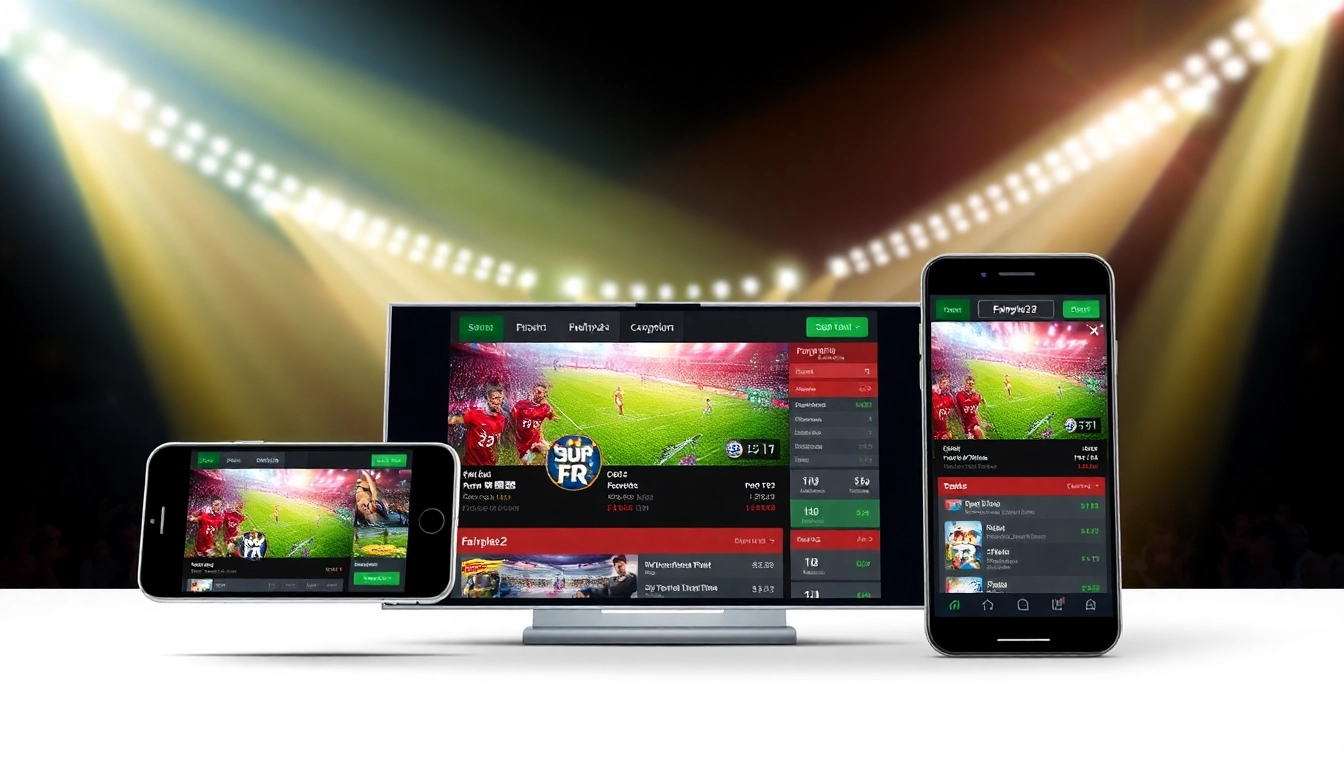 Fairplay24 online betting platform showcased on mobile screens with engaging sports graphics