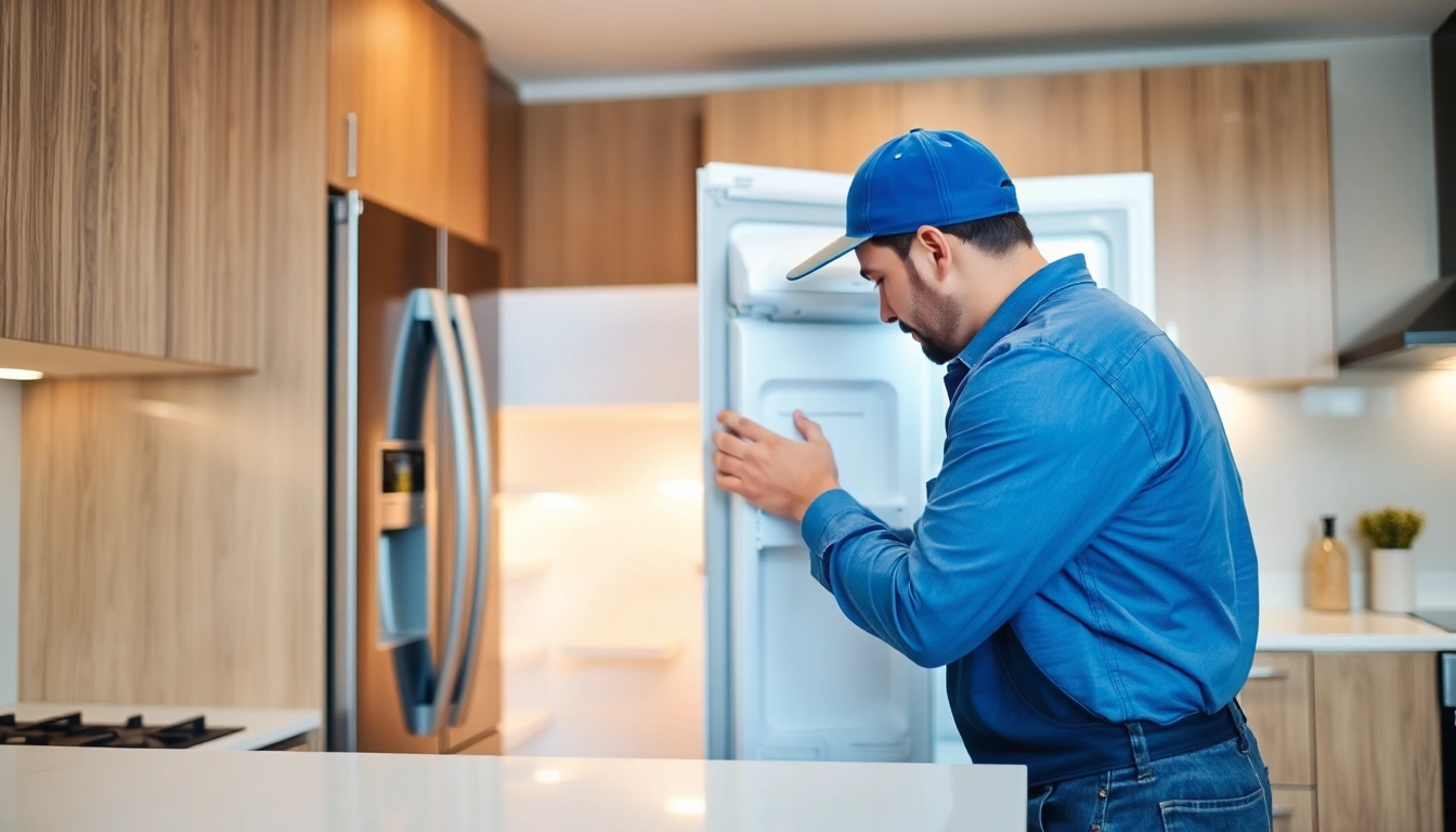 Skilled technician performing appliance repair Toronto in a modern kitchen setting with bright