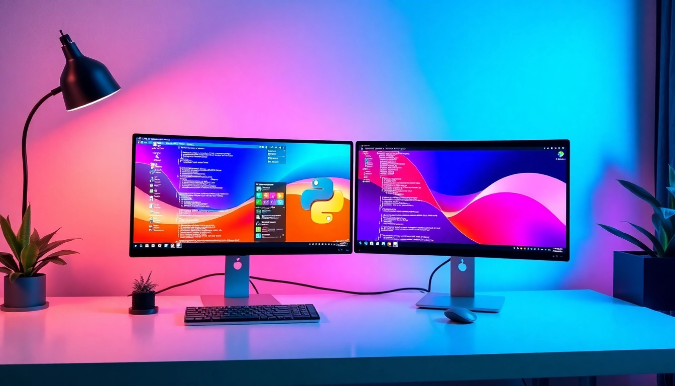 Python freelance developer working remotely on complex coding projects from a modern home