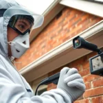 Professionele ongediertebestrijder inspecteert huis op wespen met technische apparatuur