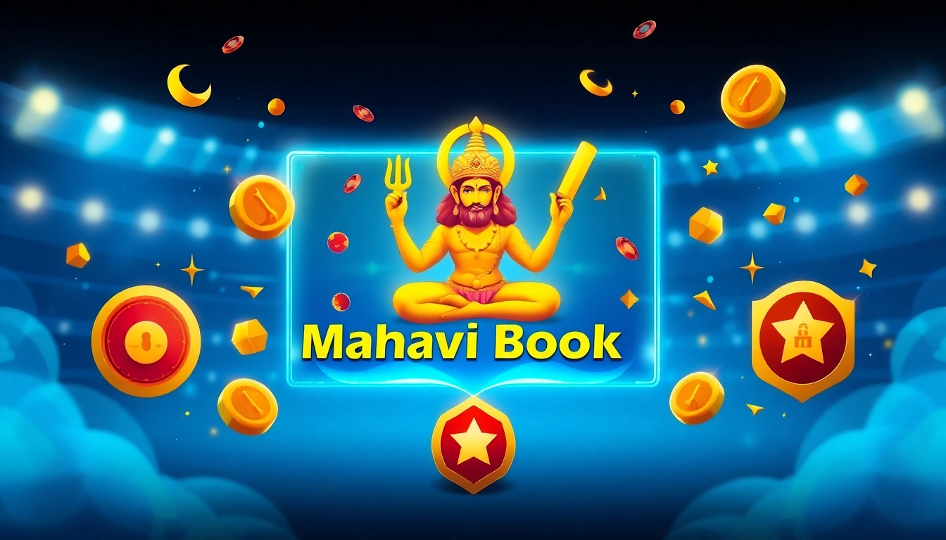 Mahadev book digital betting platform displaying cricket and casino icons with secure