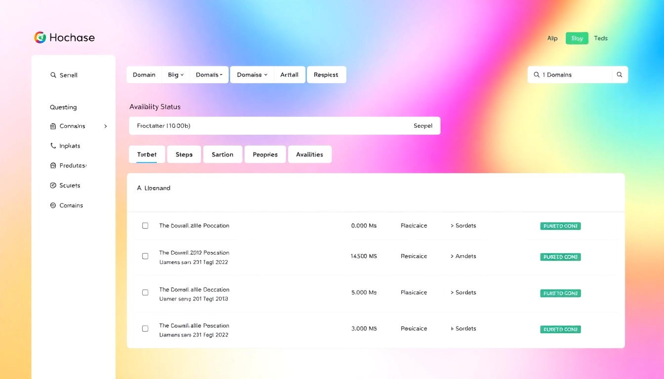 Easy-to-understand graphic illustrating domain availability checks and search results for