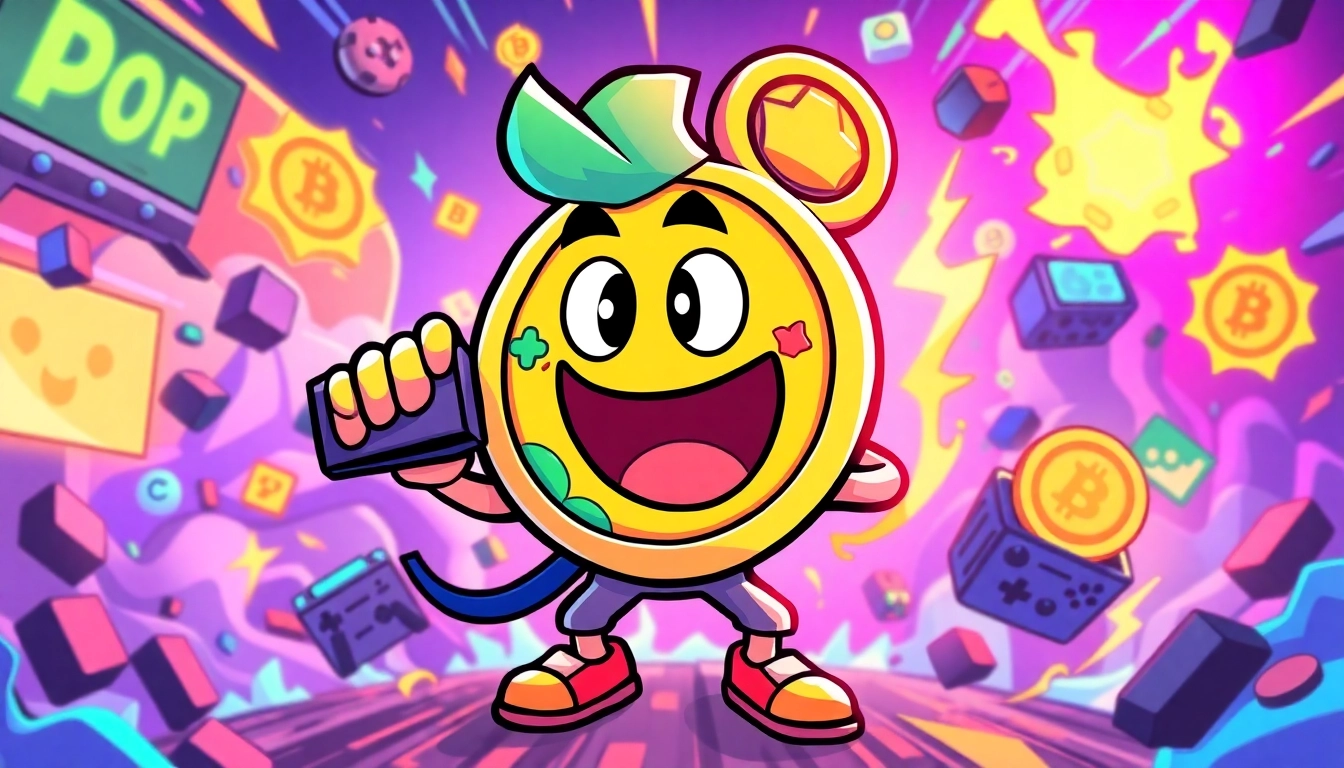 Pepe Coin cryptocurrency token with meme style and vibrant gaming background for crypto enthusiasts