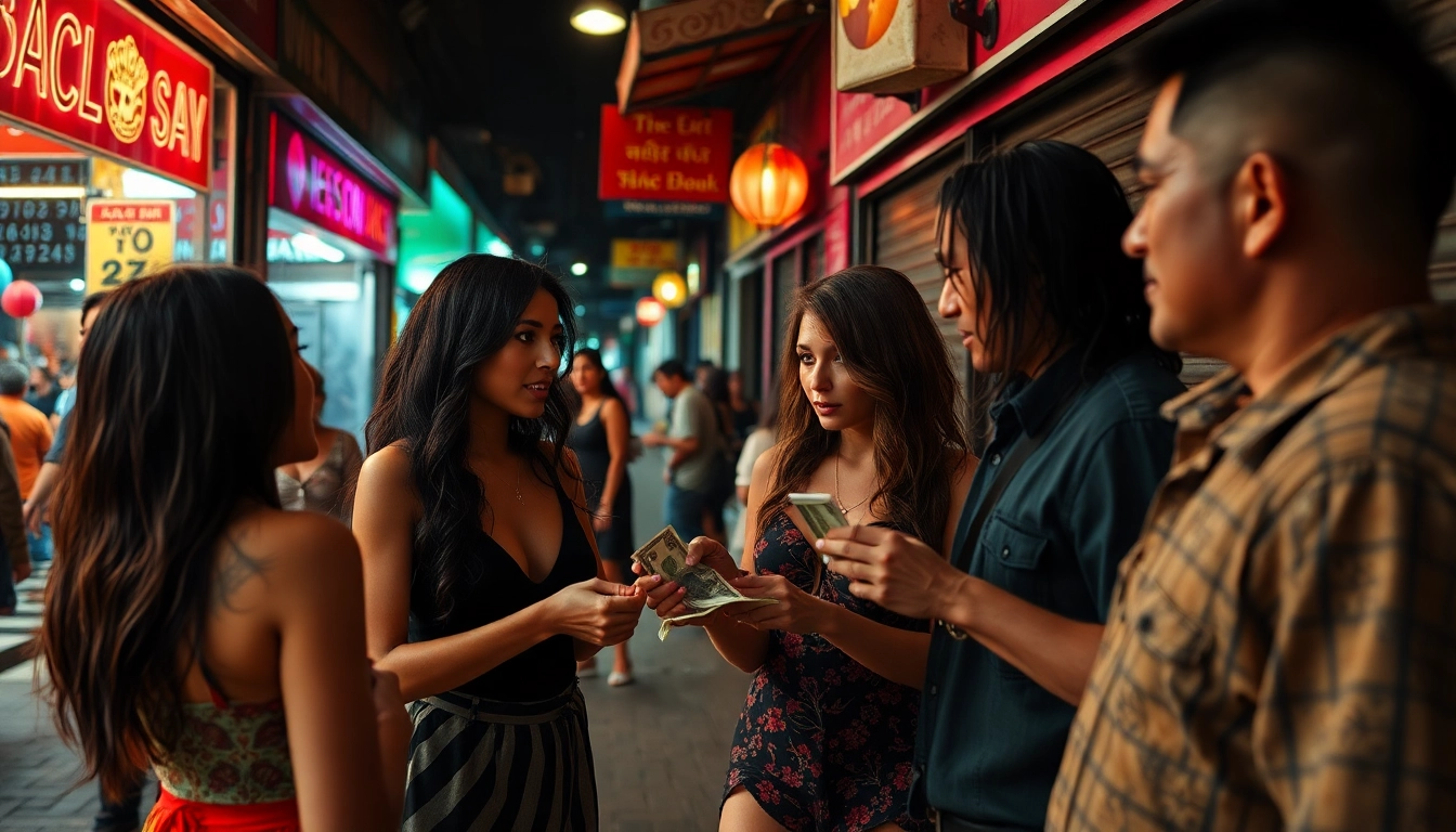 Vibrant street scene featuring women involved in rychle prachy encounters with candid urban