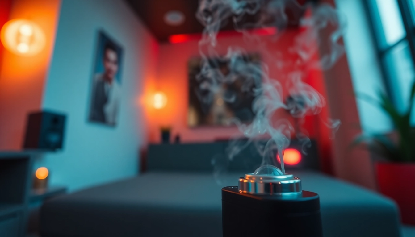 Vape device emitting vapor, showcasing modern design and rich flavors for adult users