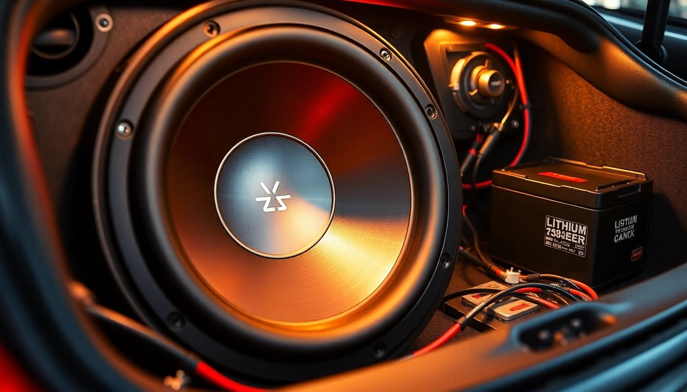 The Best subwoofer battery powering high-end car audio with stable voltage and deep bass output
